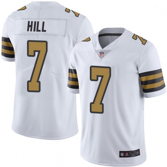Youth Saints 7 Taysom Hill White Stitched Football Limited Rush Jersey Youth Saints 7 Taysom Hill White Stitched Football Limited Rush Jersey