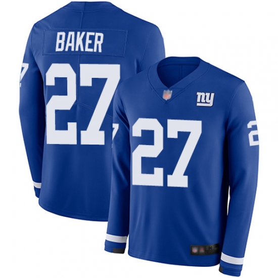 Giants 27 Deandre Baker Royal Blue Team Color Men Stitched Football Limited Therma Long Sleeve Jersey Giants 27 Deandre Baker Royal Blue Team Color Men Stitched Football Limited Therma Long Sleeve Jersey