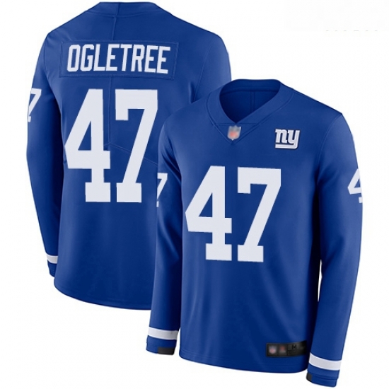 Giants 47 Alec Ogletree Royal Blue Team Color Men Stitched Football Limited Therma Long Sleeve Jersey Giants 47 Alec Ogletree Royal Blue Team Color Men Stitched Football Limited Therma Long Sleeve Jersey