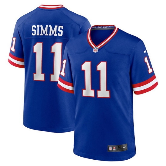 Men New York Giants 11 Phil Simms Royal Classic Retired Player Stitched Game Jersey Men New York Giants 11 Phil Simms Royal Classic Retired Player Stitched Game Jersey