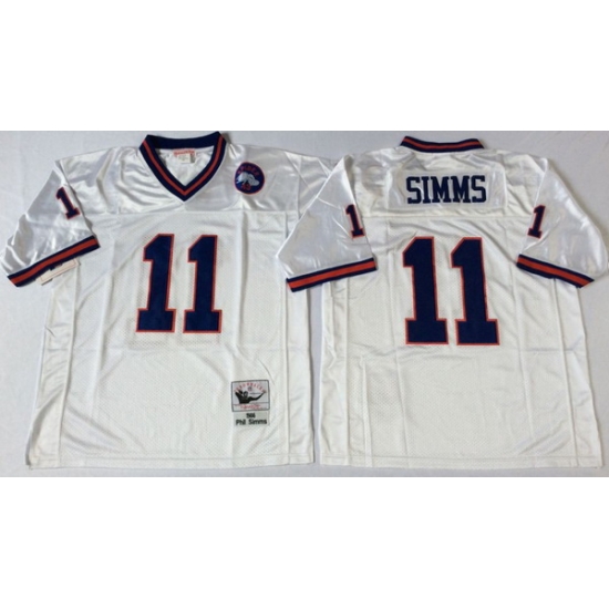 Men New York Giants 11 Phil Simms White M&N Throwback Jersey Men New York Giants 11 Phil Simms White M&N Throwback Jersey