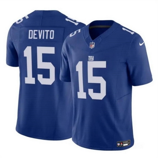 Men New York Giants 15 Tommy DeVito Blue 2023 F U S E Vapor Untouchable Limited Stitched Jersey Men New York Giants 15 Tommy DeVito Blue 2023 F U S E Vapor Untouchable Limited Stitched Jersey