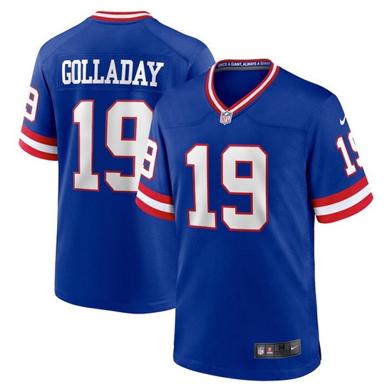 Men New York Giants 19 Kenny Golladay Royal Classic Retired Player Stitched Game Jersey Men New York Giants 19 Kenny Golladay Royal Classic Retired Player Stitched Game Jersey