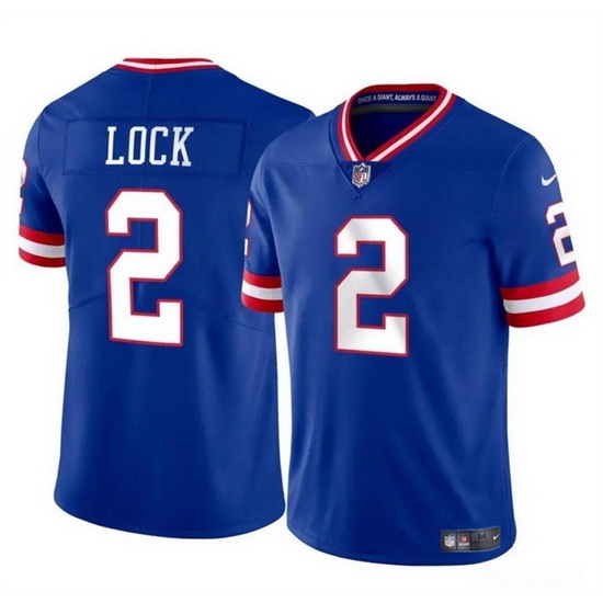 Men New York Giants 2 Drew Lock Blue Throwback Vapor Untouchable Limited Stitched Jersey Men New York Giants 2 Drew Lock Blue Throwback Vapor Untouchable Limited Stitched Jersey