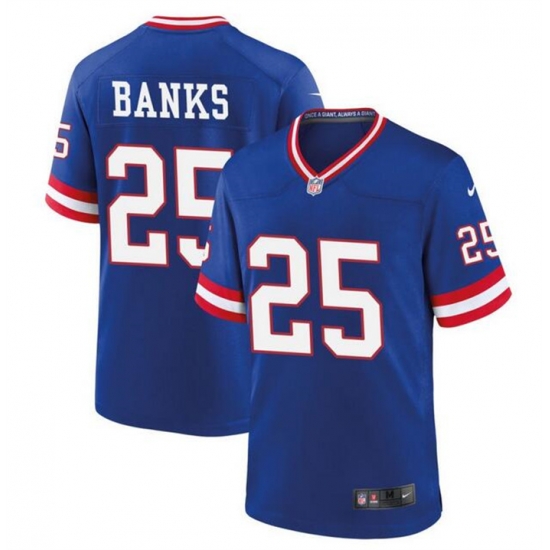Men New York Giants 25 Deonte Banks Royal Classic Stitched Game Jersey Men New York Giants 25 Deonte Banks Royal Classic Stitched Game Jersey