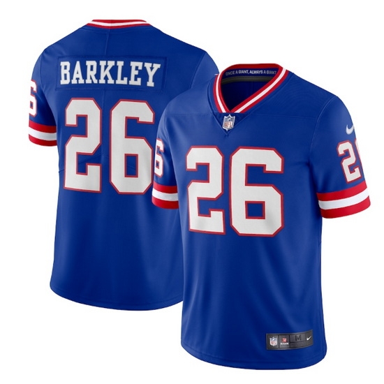 Men New York Giants 26 Saquon Barkley Royal Classic Vapor Limited Stitched Jersey Men New York Giants 26 Saquon Barkley Royal Classic Vapor Limited Stitched Jersey
