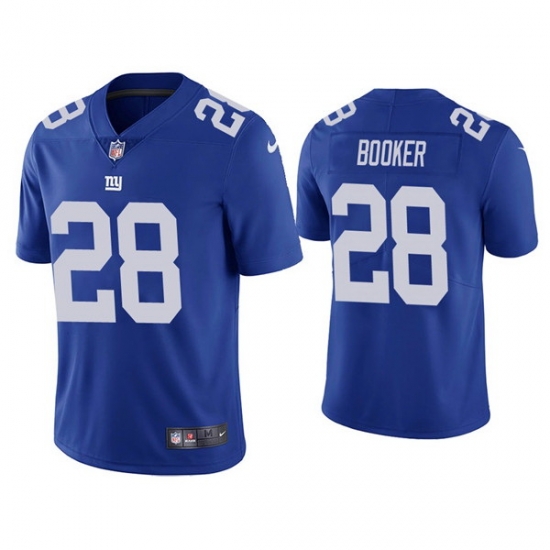 Men New York Giants 28 Devontae Booker Blue Vapor Untouchable Limited Stitched Jersey Men New York Giants 28 Devontae Booker Blue Vapor Untouchable Limited Stitched Jersey