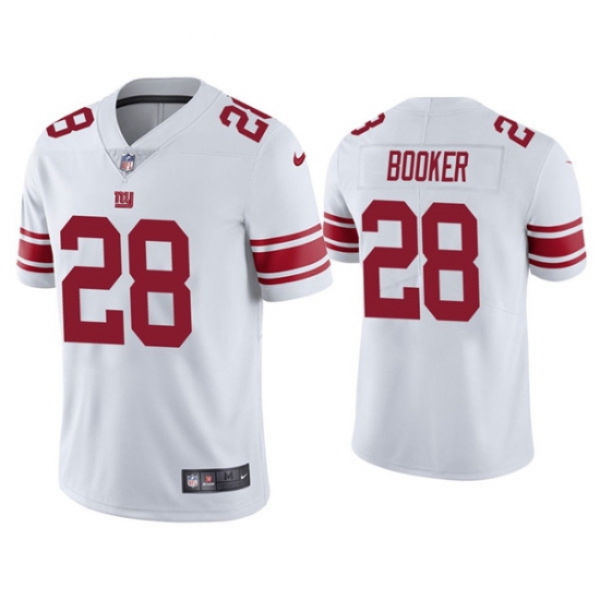 Men New York Giants 28 Devontae Booker White Vapor Untouchable Limited Stitched Jersey Men New York Giants 28 Devontae Booker White Vapor Untouchable Limited Stitched Jersey