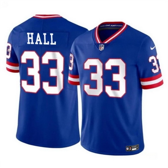 Men New York Giants 33 Hassan Hall Royal Throwback Limited Stitched Jersey Men New York Giants 33 Hassan Hall Royal Throwback Limited Stitched Jersey