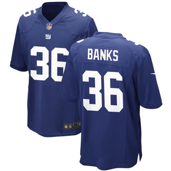 Men New York Giants 36 Deonte Banks Blue 2023 Draft Stitched Game Jersey Men New York Giants 36 Deonte Banks Blue 2023 Draft Stitched Game Jersey