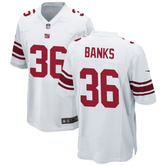 Men New York Giants 36 Deonte Banks White 2023 Draft Stitched Game Jersey Men New York Giants 36 Deonte Banks White 2023 Draft Stitched Game Jersey
