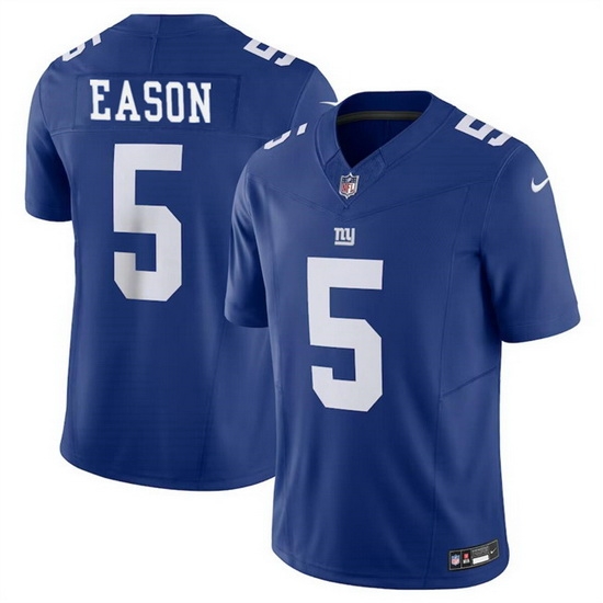 Men New York Giants 5 Jacob Eason Blue 2023 F U S E Vapor Untouchable Limited Stitched Jersey Men New York Giants 5 Jacob Eason Blue 2023 F U S E Vapor Untouchable Limited Stitched Jersey