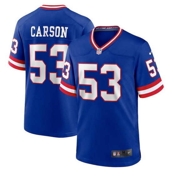 Men New York Giants 53 Harry Carson Royal Classic Retired Player Stitched Game Jersey Men New York Giants 53 Harry Carson Royal Classic Retired Player Stitched Game Jersey