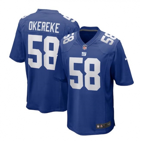 Men New York Giants 58 Bobby Okereke Royal Stitched Game Jersey Men New York Giants 58 Bobby Okereke Royal Stitched Game Jersey