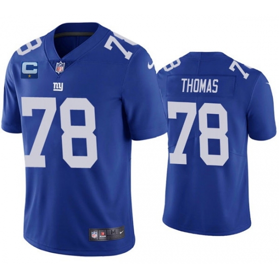 Men New York Giants #78 Andrew Thomas Blue With C Patch Vapor Untouchable Limited Stitched Jersey Men New York Giants #78 Andrew Thomas Blue With C Patch Vapor Untouchable Limited Stitched Jersey