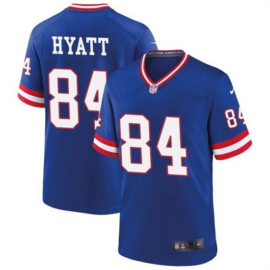 Men New York Giants 84 Jalin Hyatt Royal Classic Stitched Jersey Men New York Giants 84 Jalin Hyatt Royal Classic Stitched Jersey