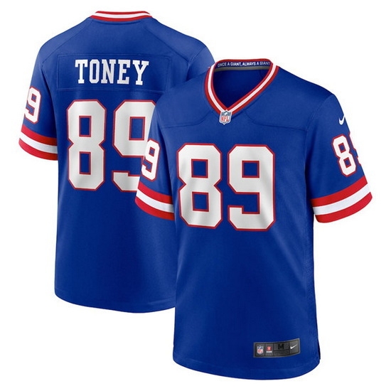 Men New York Giants 89 Kadarius Toney Royal Classic Retired Player Stitched Game Jersey Men New York Giants 89 Kadarius Toney Royal Classic Retired Player Stitched Game Jersey
