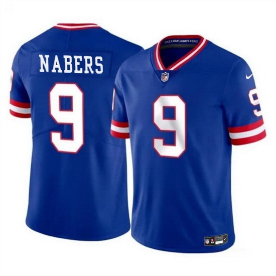 Men New York Giants 9 Malik Nabers Royal 2024 Draft Vapor Untouchable Throwback Limited Stitched Jersey Men New York Giants 9 Malik Nabers Royal 2024 Draft Vapor Untouchable Throwback Limited Stitched Jersey