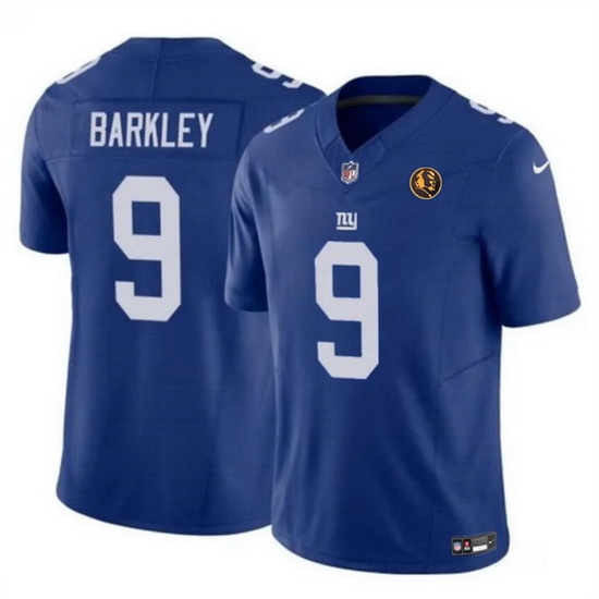 Men New York Giants 9 Matt Barkley Blue 2023 F U S E With John Madden Patch Vapor Limited Stitched Football Jersey Men New York Giants 9 Matt Barkley Blue 2023 F U S E With John Madden Patch Vapor Limited Stitched Football Jersey