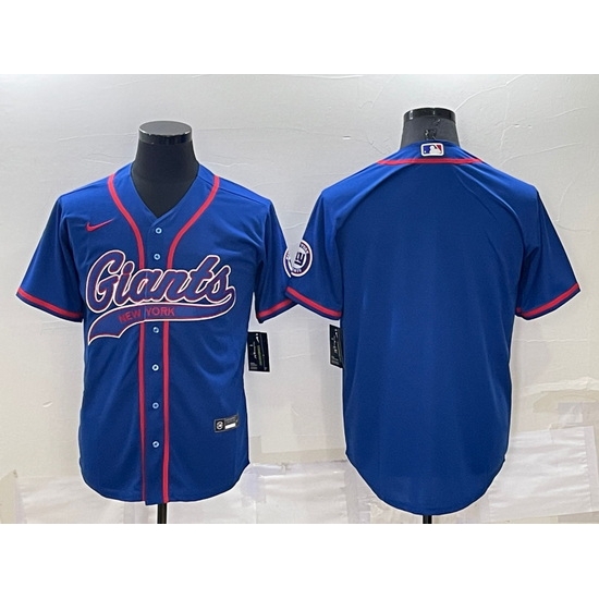 Men New York Giants Blank Blue Cool Base Stitched Baseball Jersey Men New York Giants Blank Blue Cool Base Stitched Baseball Jersey