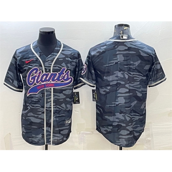 Men New York Giants Blank Grey Camo With Patch Cool Base Stitched Baseball Jersey Men New York Giants Blank Grey Camo With Patch Cool Base Stitched Baseball Jersey