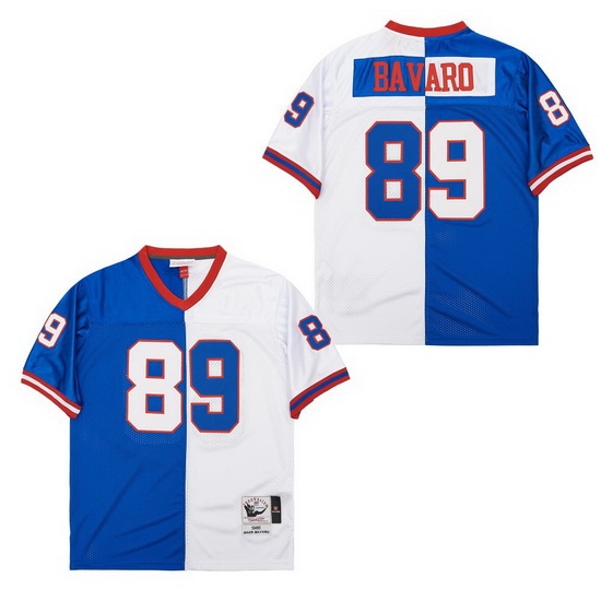 Men New York Giants Mark Bavaro #89 White Blue Split Stitched Football Jersey Men New York Giants Mark Bavaro #89 White Blue Split Stitched Football Jersey