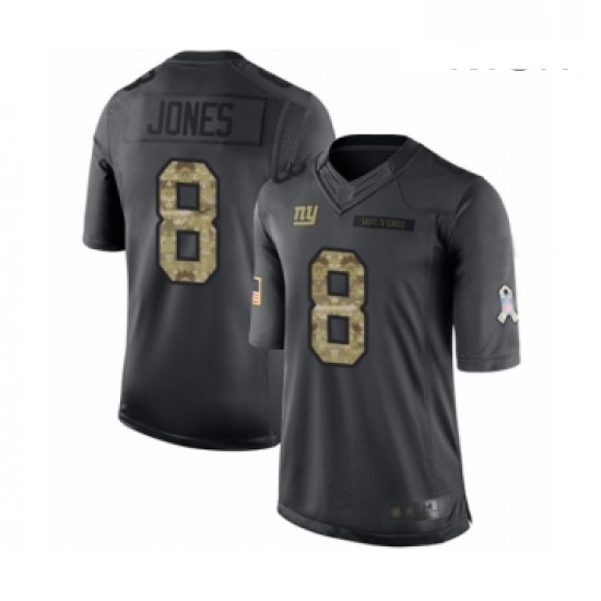 Mens New York Giants 8 Daniel Jones Limited Black 2016 Salute to Service Football Jersey Mens New York Giants 8 Daniel Jones Limited Black 2016 Salute to Service Football Jersey