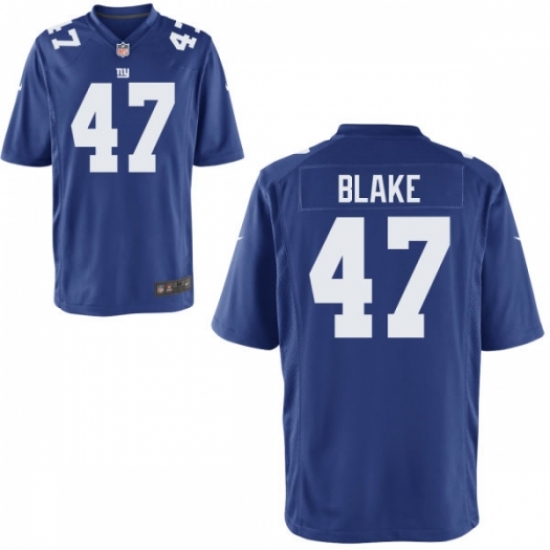 Mens Nike Giants #47 Valentino Blake Blue Elite Jersey Mens Nike Giants #47 Valentino Blake Blue Elite Jersey