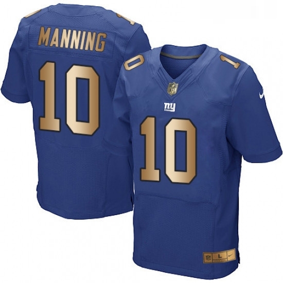Mens Nike New York Giants 10 Eli Manning Elite BlueGold Team Color NFL Jersey Mens Nike New York Giants 10 Eli Manning Elite BlueGold Team Color NFL Jersey