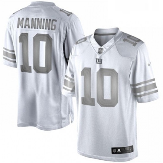 Mens Nike New York Giants 10 Eli Manning Limited White Platinum NFL Jersey Mens Nike New York Giants 10 Eli Manning Limited White Platinum NFL Jersey