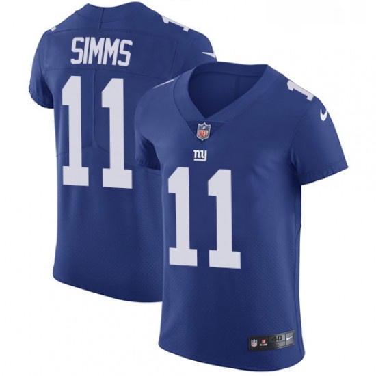 Mens Nike New York Giants 11 Phil Simms Elite Royal Blue Team Color NFL Jersey Mens Nike New York Giants 11 Phil Simms Elite Royal Blue Team Color NFL Jersey