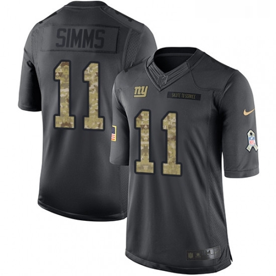 Mens Nike New York Giants 11 Phil Simms Limited Black 2016 Salute to Service NFL Jersey Mens Nike New York Giants 11 Phil Simms Limited Black 2016 Salute to Service NFL Jersey
