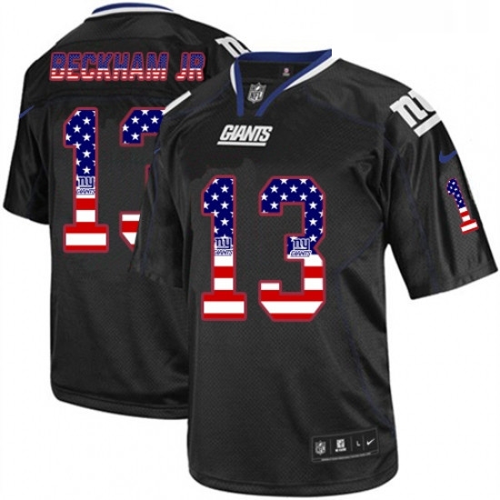 Mens Nike New York Giants 13 Odell Beckham Jr Elite Black USA Flag Fashion NFL Jersey Mens Nike New York Giants 13 Odell Beckham Jr Elite Black USA Flag Fashion NFL Jersey