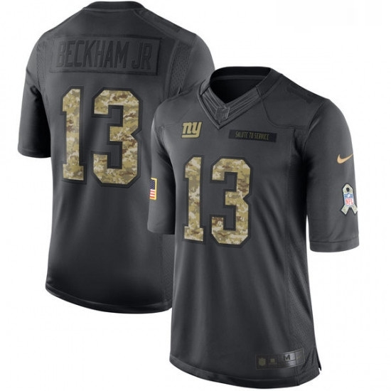 Mens Nike New York Giants 13 Odell Beckham Jr Limited Black 2016 Salute to Service NFL Jersey Mens Nike New York Giants 13 Odell Beckham Jr Limited Black 2016 Salute to Service NFL Jersey
