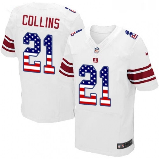 Mens Nike New York Giants 21 Landon Collins Elite White Road USA Flag Fashion NFL Jersey Mens Nike New York Giants 21 Landon Collins Elite White Road USA Flag Fashion NFL Jersey