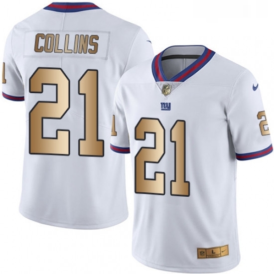 Mens Nike New York Giants 21 Landon Collins Limited WhiteGold Rush NFL Jersey Mens Nike New York Giants 21 Landon Collins Limited WhiteGold Rush NFL Jersey