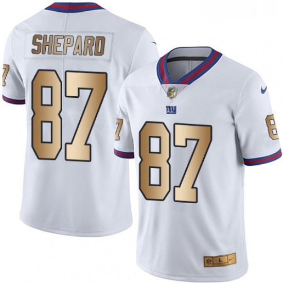 Mens Nike New York Giants 87 Sterling Shepard Limited WhiteGold Rush NFL Jersey Mens Nike New York Giants 87 Sterling Shepard Limited WhiteGold Rush NFL Jersey