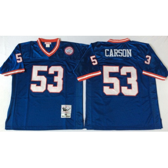 Mitchell Ness giants #53 harry carson blue Throwback Stitched NFL Jerseys Mitchell Ness giants #53 harry carson blue Throwback Stitched NFL Jerseys