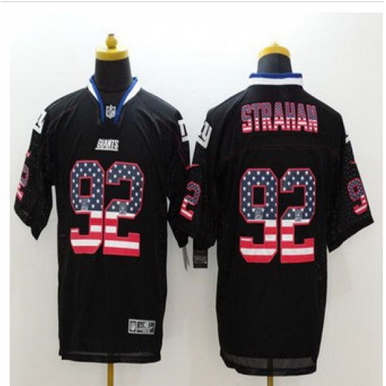 New New York Giants #92 Michael Strahan Black Men Stitched NFL Elite USA Flag Fashion Jersey New New York Giants #92 Michael Strahan Black Men Stitched NFL Elite USA Flag Fashion Jersey