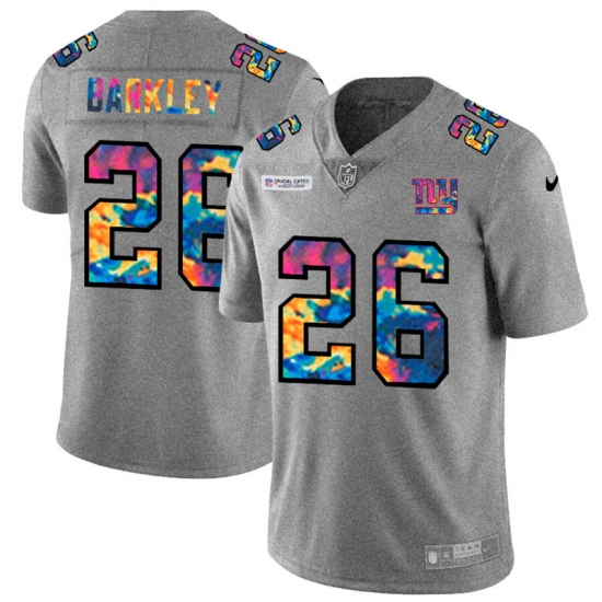 New York Giants 26 Saquon Barkley Men Nike Multi Color 2020 NFL Crucial Catch NFL Jersey Greyheather New York Giants 26 Saquon Barkley Men Nike Multi Color 2020 NFL Crucial Catch NFL Jersey Greyheather