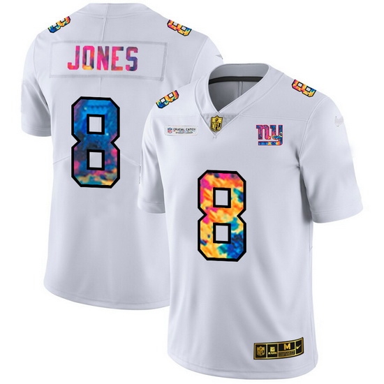 New York Giants 8 Daniel Jones Men White Nike Multi Color 2020 NFL Crucial Catch Limited NFL Jersey New York Giants 8 Daniel Jones Men White Nike Multi Color 2020 NFL Crucial Catch Limited NFL Jersey