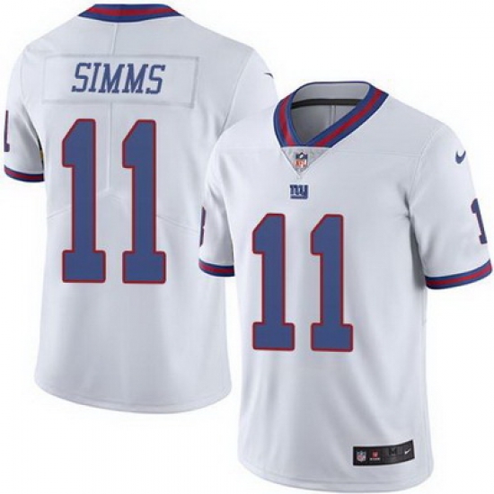 Nike Giants #11 Phil Simms White Mens Stitched NFL Limited Rush Jersey Nike Giants #11 Phil Simms White Mens Stitched NFL Limited Rush Jersey