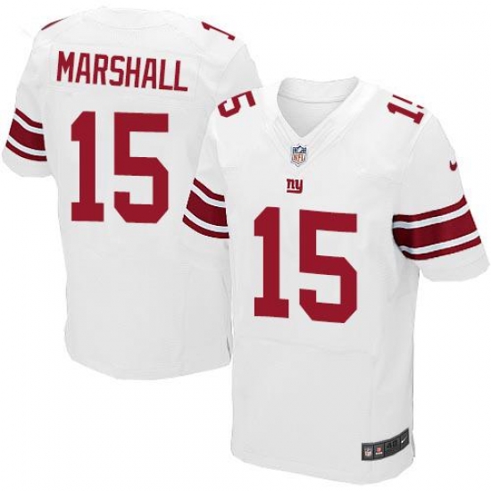 Nike Giants #15 Brandon Marshall White Men's Stitched NFL Elite Jersey Nike Giants #15 Brandon Marshall White Men's Stitched NFL Elite Jersey