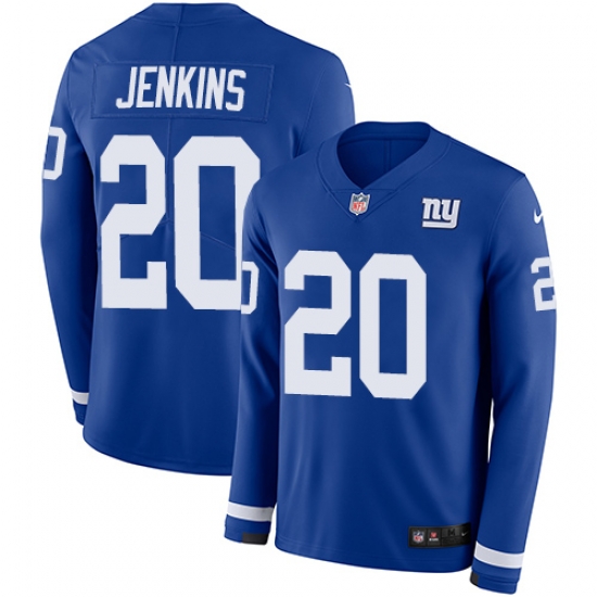 Nike Giants #20 Janoris Jenkins Royal Blue Team Color Men Stitched NFL Limited Therma Long Sleeve Jersey Nike Giants #20 Janoris Jenkins Royal Blue Team Color Men Stitched NFL Limited Therma Long Sleeve Jersey