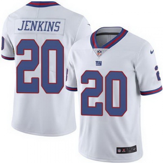 Nike Giants #20 Janoris Jenkins White Mens Stitched NFL Limited Rush Jersey Nike Giants #20 Janoris Jenkins White Mens Stitched NFL Limited Rush Jersey