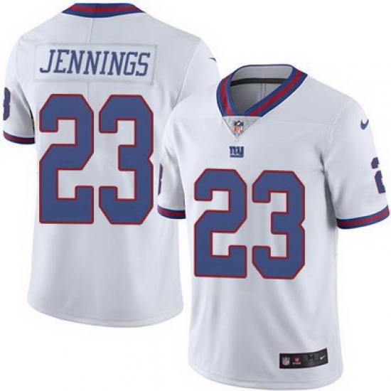 Nike Giants #23 Rashad Jennings White Mens Stitched NFL Limited Rush Jersey Nike Giants #23 Rashad Jennings White Mens Stitched NFL Limited Rush Jersey