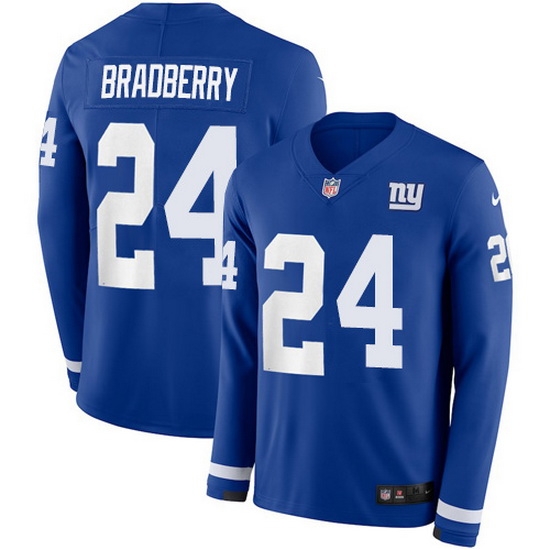 Nike Giants 24 James Bradberry Royal Blue Team Color Men Stitched NFL Limited Therma Long Sleeve Jersey Nike Giants 24 James Bradberry Royal Blue Team Color Men Stitched NFL Limited Therma Long Sleeve Jersey
