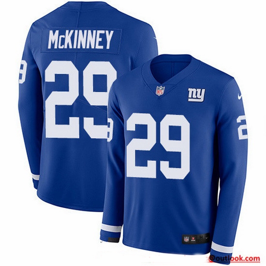 Nike Giants 29 Xavier McKinney Royal Blue Team Color Men Stitched NFL Limited Therma Long Sleeve Jersey Nike Giants 29 Xavier McKinney Royal Blue Team Color Men Stitched NFL Limited Therma Long Sleeve Jersey