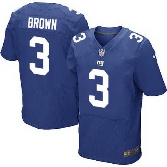 Nike Giants #3 Josh Brown Royal Blue Team Color Mens Stitched NFL Elite Jersey Nike Giants #3 Josh Brown Royal Blue Team Color Mens Stitched NFL Elite Jersey