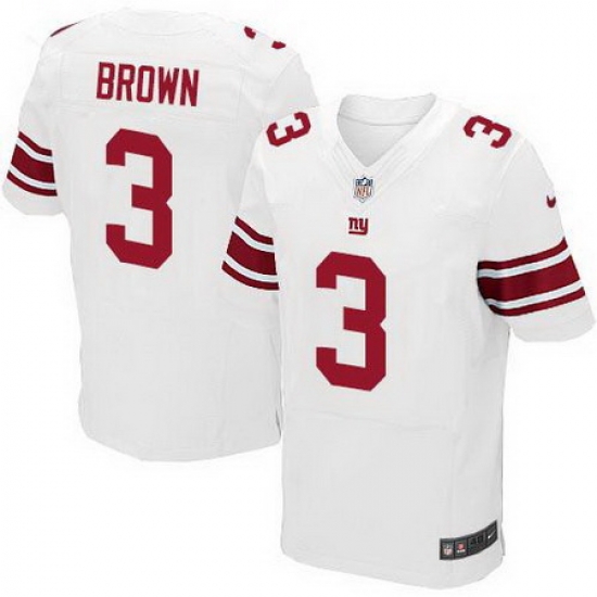 Nike Giants #3 Josh Brown White Mens Stitched NFL Elite Jersey Nike Giants #3 Josh Brown White Mens Stitched NFL Elite Jersey